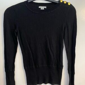 H&M Black Button‑Shoulder Sweater – Women’s Small